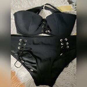 Michael Kors Laceup Hipster Bikini Set